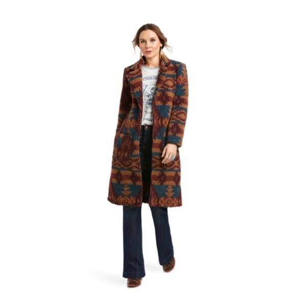 Ariat Katharine Aztec Coat Womens SZ M Fleece Western Navajo Southwest Country - Picture 3 of 16